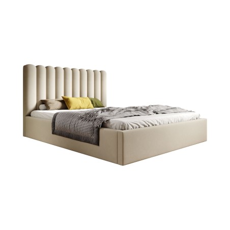 Łóżko tapicerowane MILVO 200x200, kolorystyka Hygge 2534, kolor Bezowy