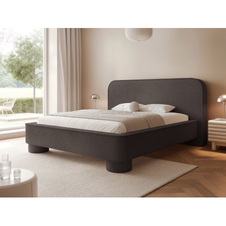 Łóżko tapicerowane NUVOLA 140x200, kolorystyka ABRIAMO 01, kolor Taupe