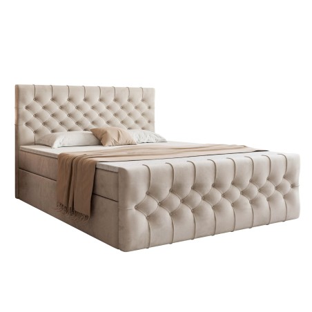 Łóżko kontynentalne KEMER 160x200, kolorystyka Matt Velvet 6, kolor Ecru