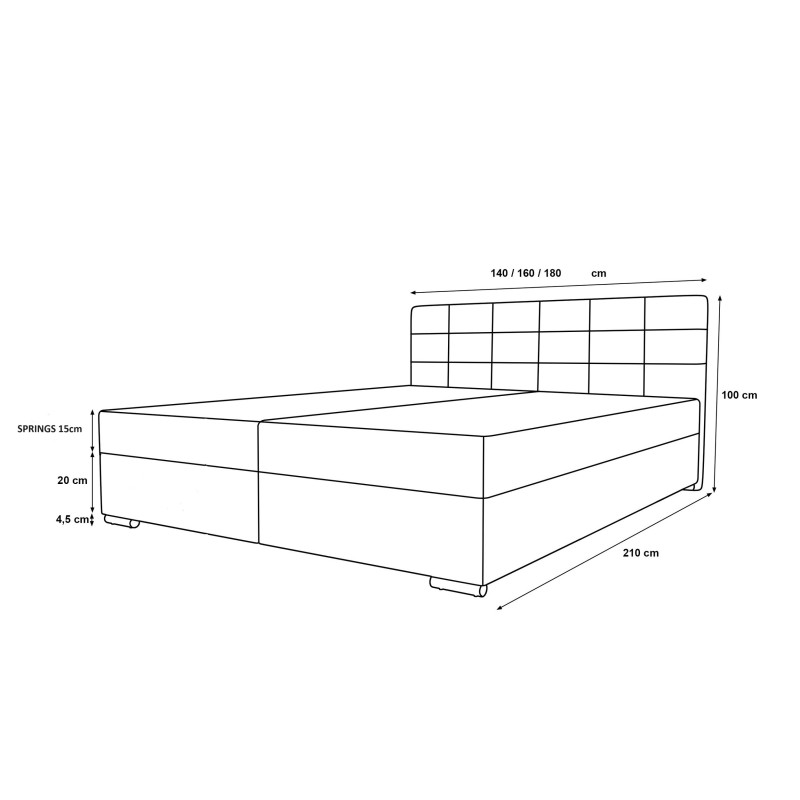 Łóżko kontynentalne ZAKO 2 160x200  | CORNERO