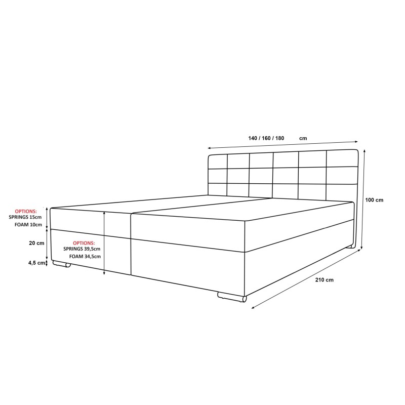Łóżko kontynentalne ZAKO 1 140x200  | CORNERO
