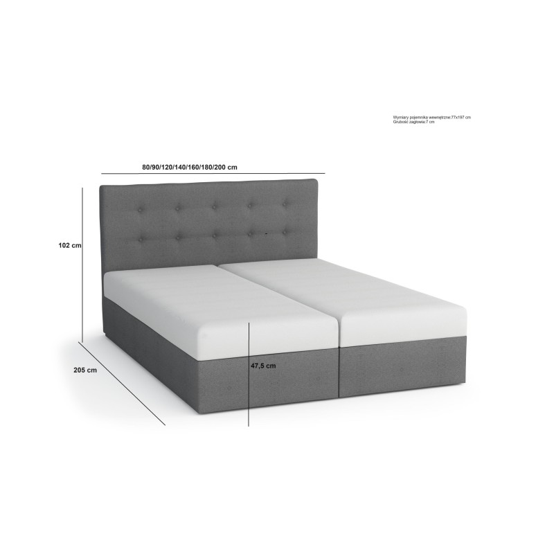 Łóżko kontynentalne DUO 1 200x200    | CORNERO