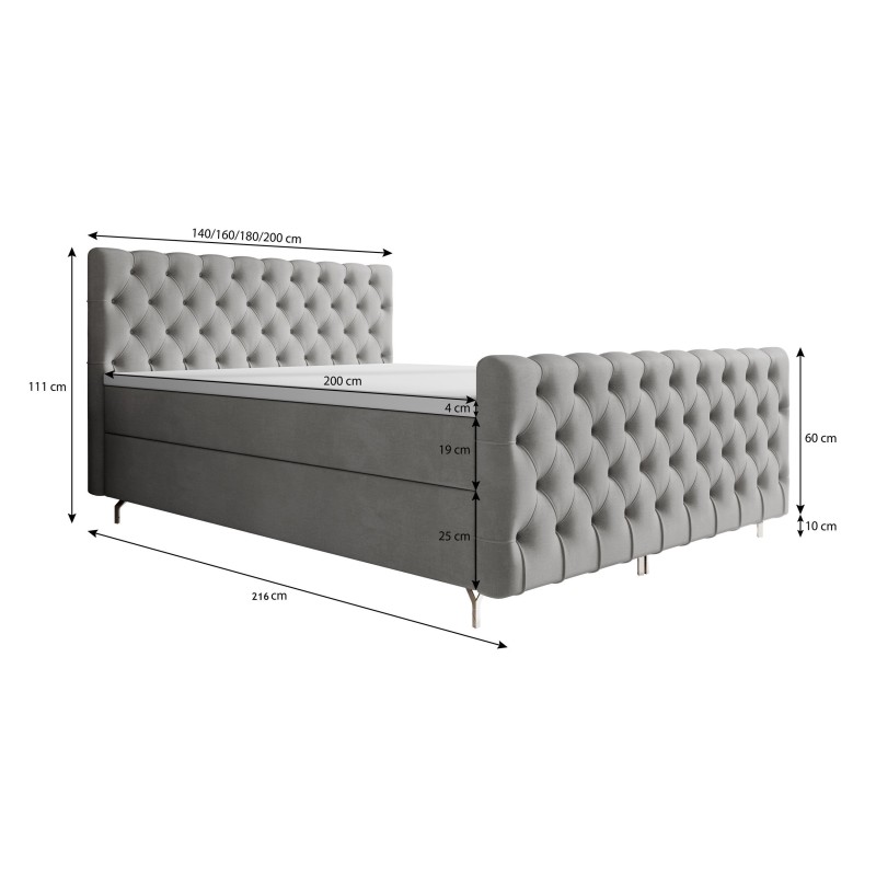 Łóżko kontynentalne CHESTER PLUS 160x200 | CORNERO