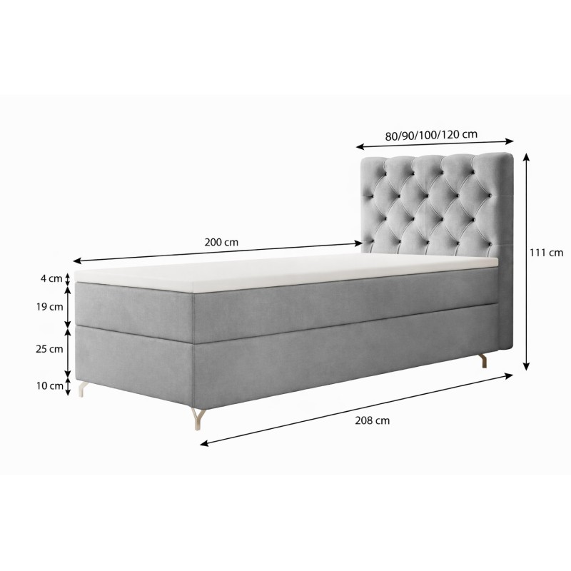 Łóżko kontynentalne CHESTER 90x200 | CORNERO