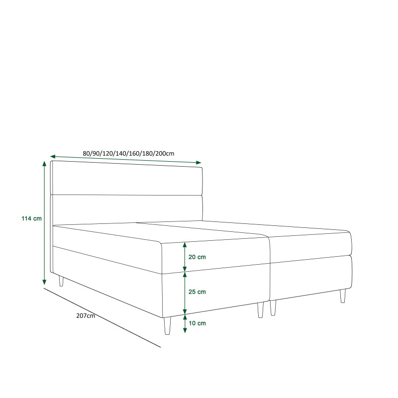 Łóżko kontynentalne FLO 180x200   | CORNERO