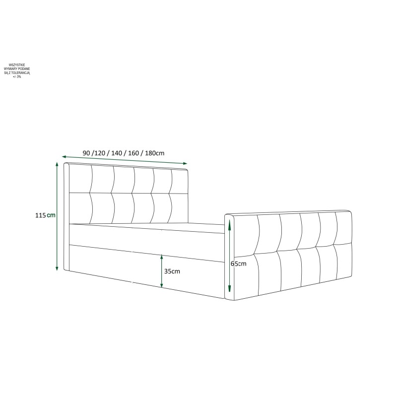 Łóżko tapicerowane BLIND 140x200 | CORNERO
