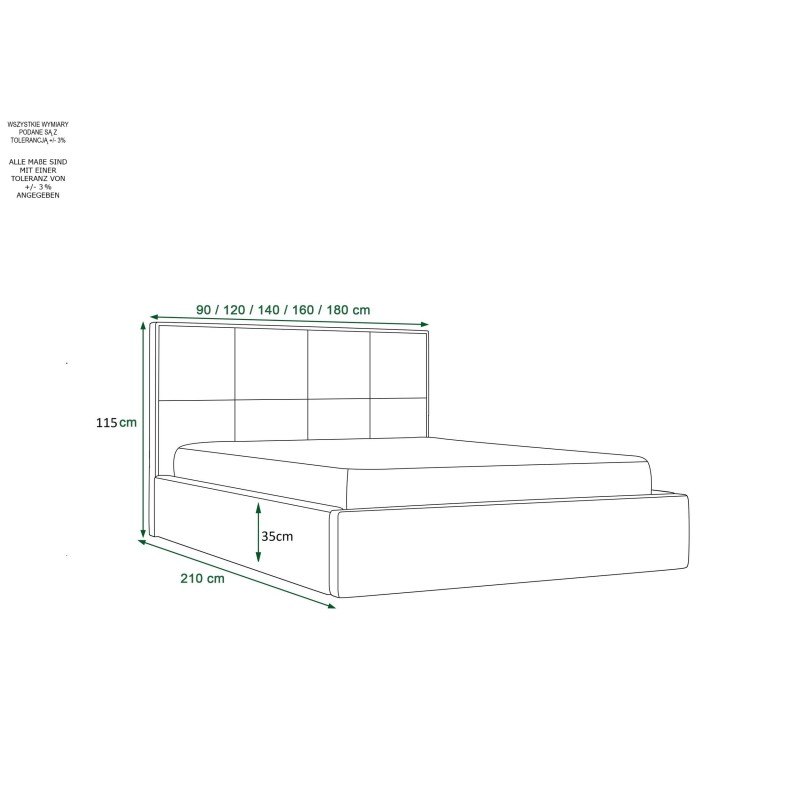 Łóżko tapicerowane APOLLO 180x200 | CORNERO