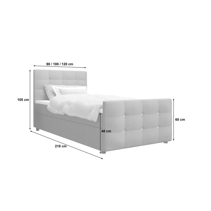 Łóżko kontynentalne KLEO 100x200 | CORNERO