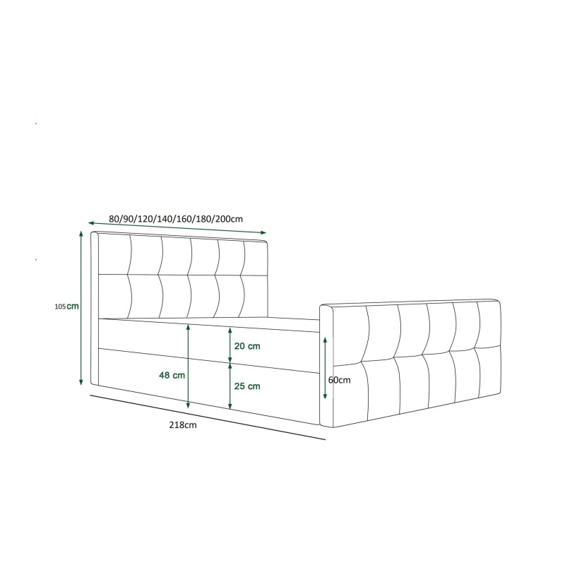 Łóżko kontynentalne KLEO 180x200 | CORNERO