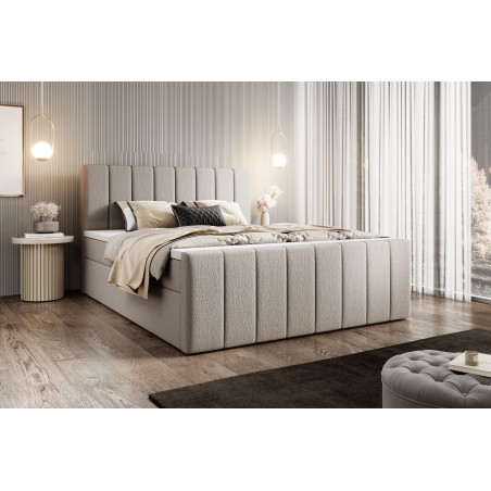 Łóżko kontynentalne BURSA 120x200, kolorystyka ABRIAMO 03, kolor Bezowy
