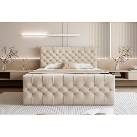 Łóżko kontynentalne KEMER 140x200, kolorystyka Matt Velvet 6, kolor Ecru