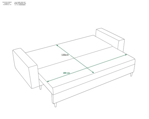 Sofa SKANDI - Wymiary